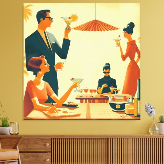 Mid Century Modern The Martini Cocktail Critics Leinwanddruck (Insitu (Wohnzimmer))