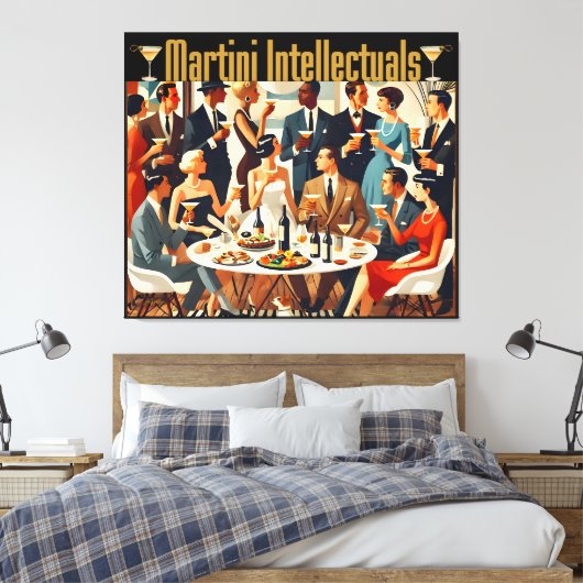 Mid Century Modern The Martini Intellectuals Leinwanddruck (Insitu (Schlafzimmer))