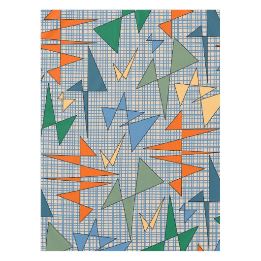 Mid Century Modern Triangulation Abstract Atomar Tischdecke (Vorderseite)