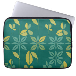 Mid-Century-Modern Türkis Botanisches Geometrische Laptopschutzhülle