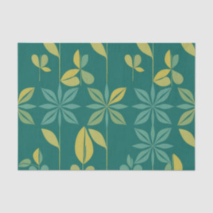 Mid-Century Modern Türkis Botanisches Geometrische Seidenpapier
