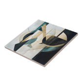 Mid-Century Modern Türkis Gold Linear Geometrisch Fliese (Seite)