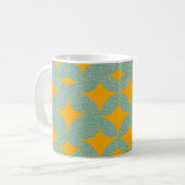Mid Century Modern Turquoise Diamond Kaffeetasse (Vorderseite Links)