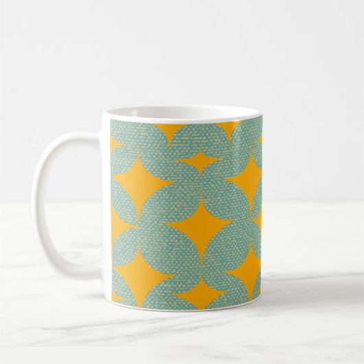 Mid Century Modern Turquoise Diamond Kaffeetasse (Links)