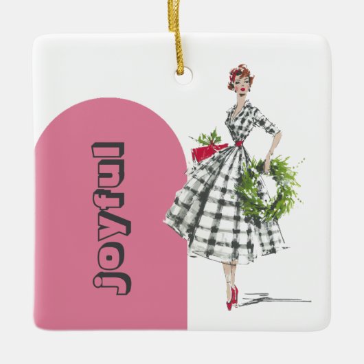 Mid Century Modern Vintage Lady Ornament (Vorderseite)