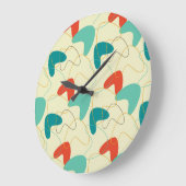 Mid-Century Modern Wall Clock, Retro Pattern Große Wanduhr (Winkel)