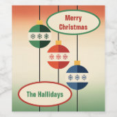 Mid Century Modern Weihnachten Weinetikett (Einzelnes Label)