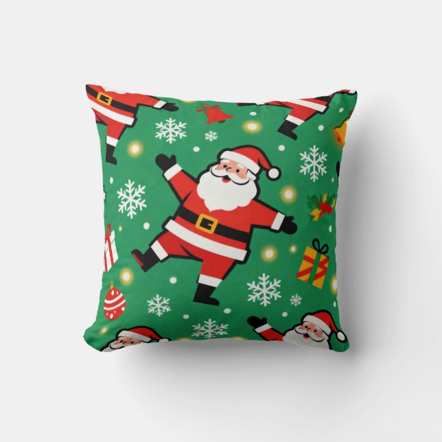 Mid Century Modern Weihnachtsmann Kissen (Vorderseite)