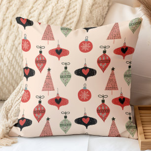 Mid Century Modern Weihnachtsmuster Kissen