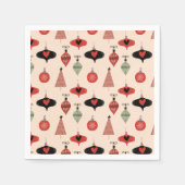 Mid Century Modern Weihnachtsmuster Serviette (Vorderseite)