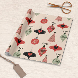 Mid Century Modern Weihnachtspapier Geschenkpapier