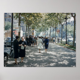 Mid Century Modern Women Paris Street Mode Poster