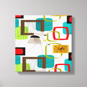 Mid Century Modern Wrapped Canvas Abstract #16 Leinwanddruck