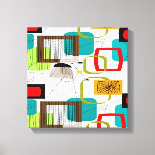 Mid Century Modern Wrapped Canvas Abstract #16 Leinwanddruck (Vorderseite)