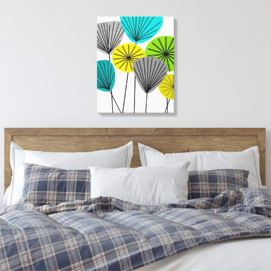 Mid Century Modern Wrapped Canvas Seed Pods 2 Leinwanddruck (Insitu (Schlafzimmer))