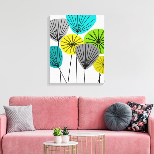 Mid Century Modern Wrapped Canvas Seed Pods 2 Leinwanddruck (Insitu (Wohnzimmer))