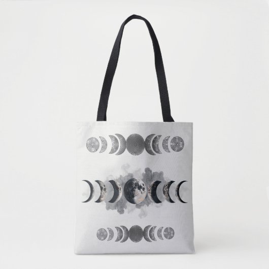 Mid-Century Moon Phases Totem Poster | Bauhaus Geo Tasche (Vorderseite)