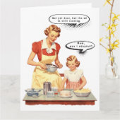 Mid-Century Mother and Daughter with Funny Caption Karte (Gelbe Blume)