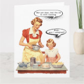 Mid-Century Mother and Daughter with Funny Caption Karte (Vorderseite)