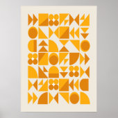 Mid Century Mustard Yellow Geometric Wall Art Poster (Vorne)