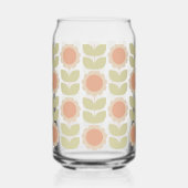  Mid-Century Pastel Pink Retro Floral Pattern Dosenglas (Vorderseite)