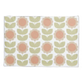  Mid-Century Pastel Pink Retro Floral Pattern Kissenbezug (Rückseite-Links)