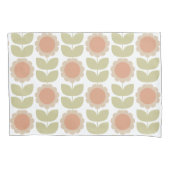  Mid-Century Pastel Pink Retro Floral Pattern Kissenbezug (Vorderseite-Links)