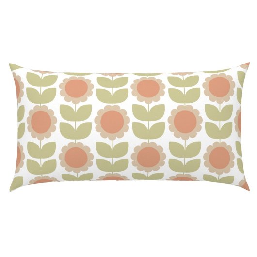  Mid-Century Pastel Pink Retro Floral Pattern Kissenbezug