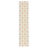  Mid-Century Pastel Pink Retro Floral Pattern Kurzer Tischläufer (Vorderseite)