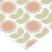  Mid-Century Pastel Pink Retro Floral Pattern Tischdecke (Schrägansicht)