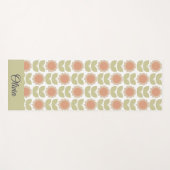  Mid-Century Pastel Pink Retro Floral Pattern Yogamatte (Vorderseite (Horizontal))
