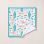 Mid Century Pink Catamaran Badhandtuch Set (Waschlappen)