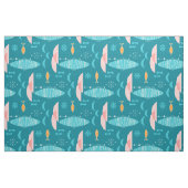 Mid Century Pink Catamaran - Blue Background Stoff (Fat Quarter (45,7 x 55,9 cm))