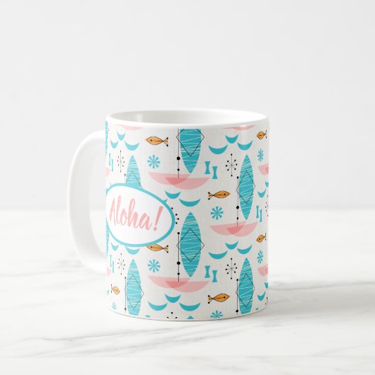Mid Century Pink Catamaran Kaffeetasse (Vorderseite Links)