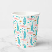 Mid Century Pink Catamaran Pappbecher (Links)