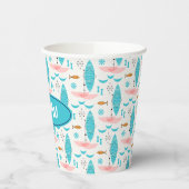 Mid Century Pink Catamaran Pappbecher (Links)