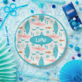 Mid Century Pink Catamaran Pappteller (Party)