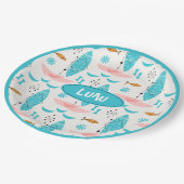 Mid Century Pink Catamaran Pappteller (Schrägansicht)