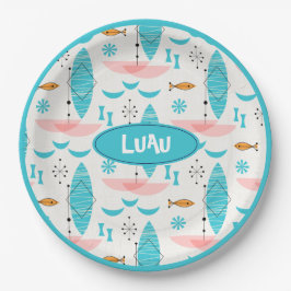 Mid Century Pink Catamaran Pappteller