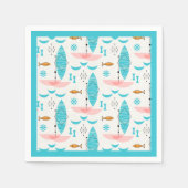 Mid Century Pink Catamaran Serviette (Vorderseite)