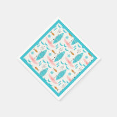 Mid Century Pink Catamaran Serviette (Ecke)