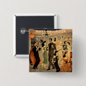 Mid Century Retro 40er Halloween Martini-Party Button (Vorne & Hinten)