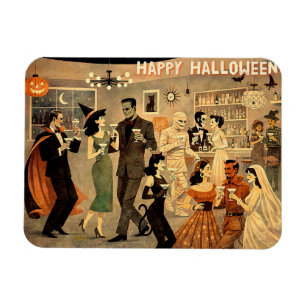 Mid Century Retro 40er Halloween Martini-Party Magnet