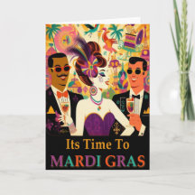 Mid Century Retro 60er Mardi Gras Cocktail Party