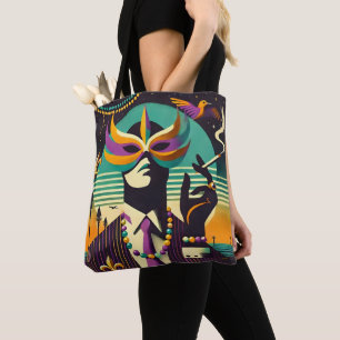 Mid Century Retro 60er Mardi Gras Der rauchende Ma Tasche