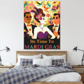 Mid Century Retro 60s Mardi Gras Cocktail Party Leinwanddruck (Insitu (Schlafzimmer))