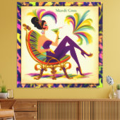 Mid Century Retro 60s Mardi Gras Martini Woman Leinwanddruck (Insitu (Wohnzimmer))