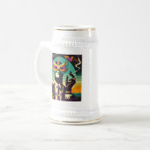 Mid Century Retro 60s Mardi Gras The Smoking Man Bierglas (Vorderseite Links)