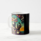 Mid Century Retro 60s Mardi Gras The Smoking Man Kaffeetasse (Vorderseite Links)