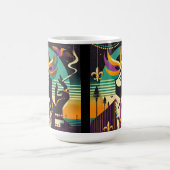 Mid Century Retro 60s Mardi Gras The Smoking Man Kaffeetasse (Mittel)